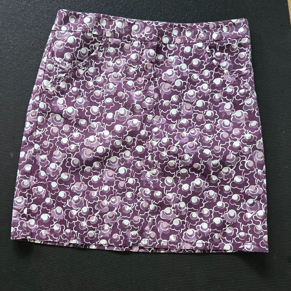 LOFT Purple Printed Pencil Skirt